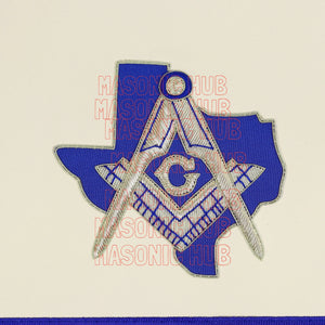 Texas Masonic Apron: Master Mason Lambskin with Texas Map – Official Texas Regulation Masonic Hub