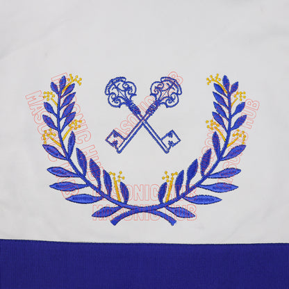 Masonic Regalia Blue Lodge Treasurer Apron &amp; Chain Collar with Jewel