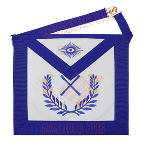 Masonic Regalia Blue Lodge Marshal Apron & Chain Collar with Jewel Masonic Hub