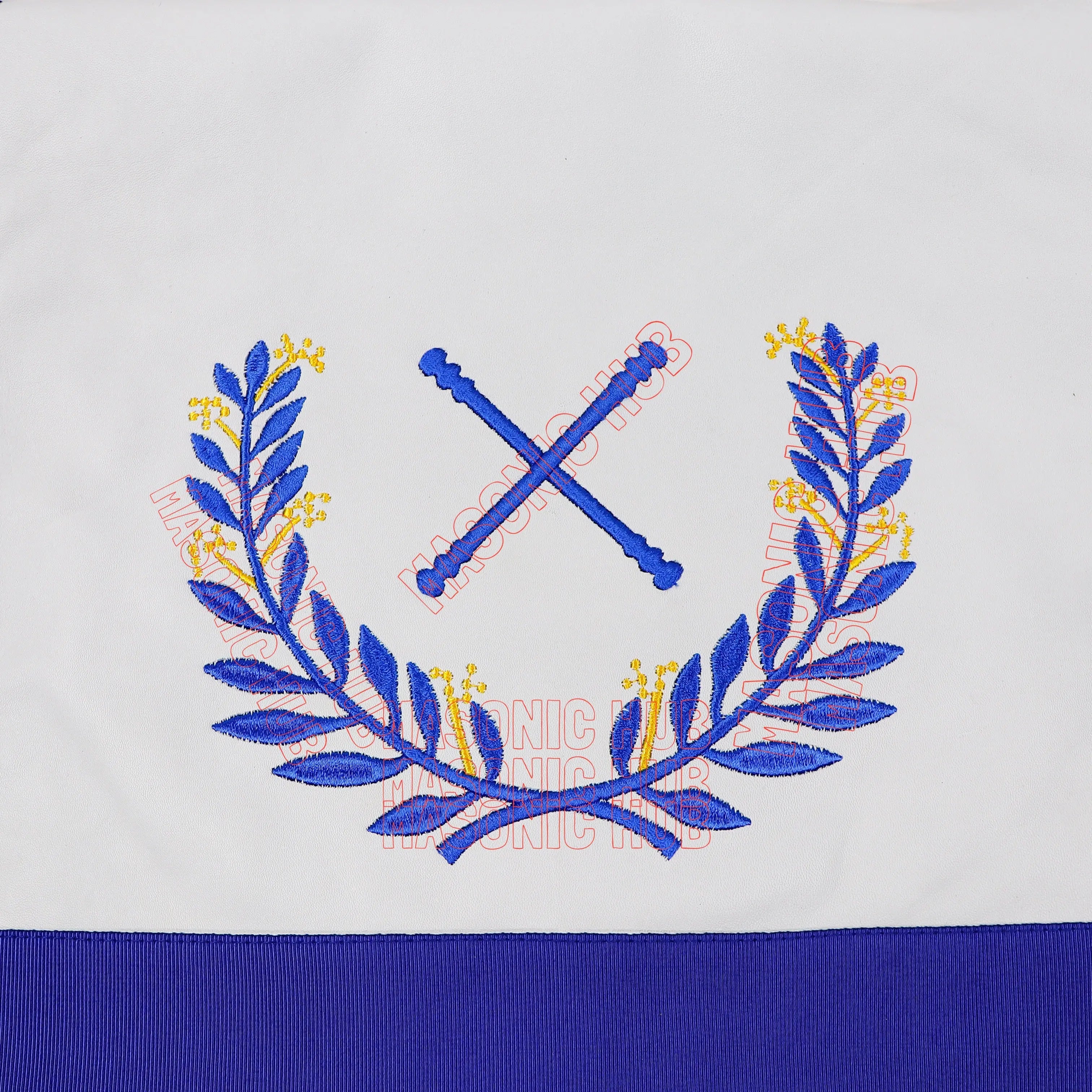 Masonic Regalia Blue Lodge Marshal Apron & Chain Collar with Jewel Masonic Hub