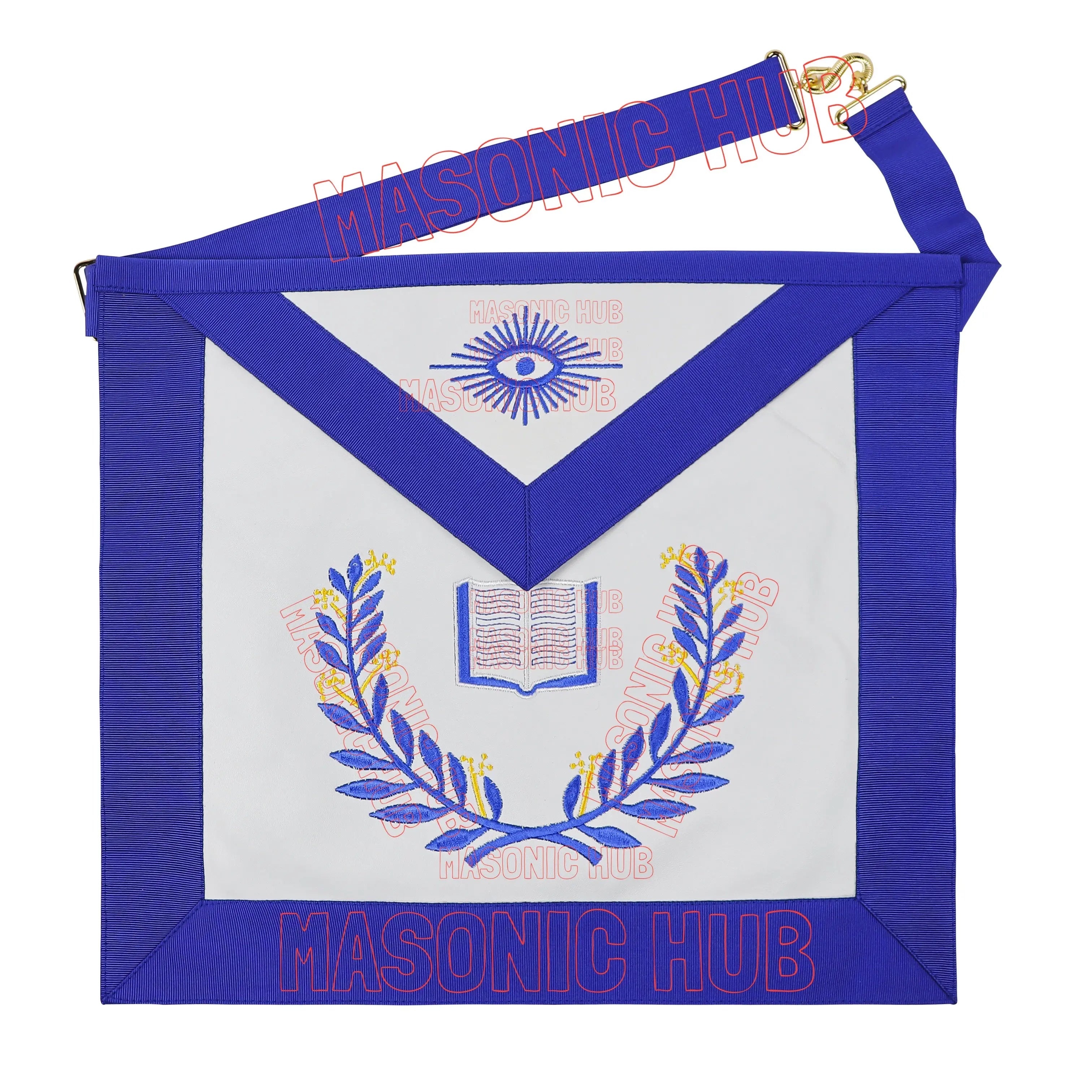Masonic Regalia Blue Lodge Chaplain Apron & Chain Collar with Free Jewel Masonic Hub