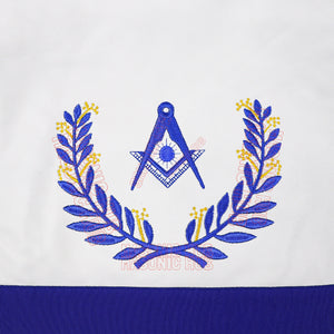 Masonic Regalia Blue Lodge Senior Deacon Apron & Chain Collar with Jewel Masonic Hub
