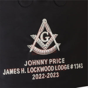 Customizable Hand-Embroidered Past Master Masonic Apron Case - Texas Regulation Masonic Hub