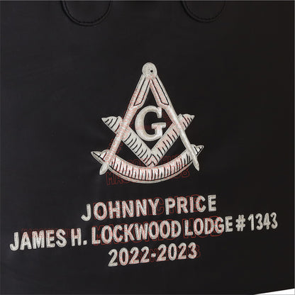 Masonic Hand Embroidered Customize Past Master Masonic Apron Case with Handle