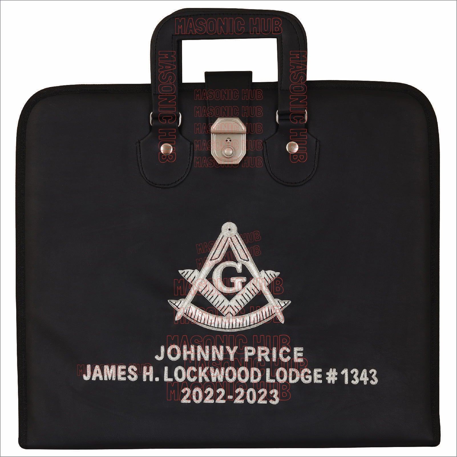 Customizable Hand-Embroidered Past Master Masonic Apron Case - Texas Regulation