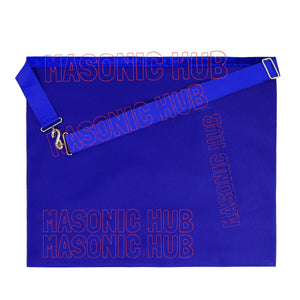Master Mason Masonic Apron – Hand-Embroidered with Blue &amp; White Border (100% Lambskin) Masonic Hub