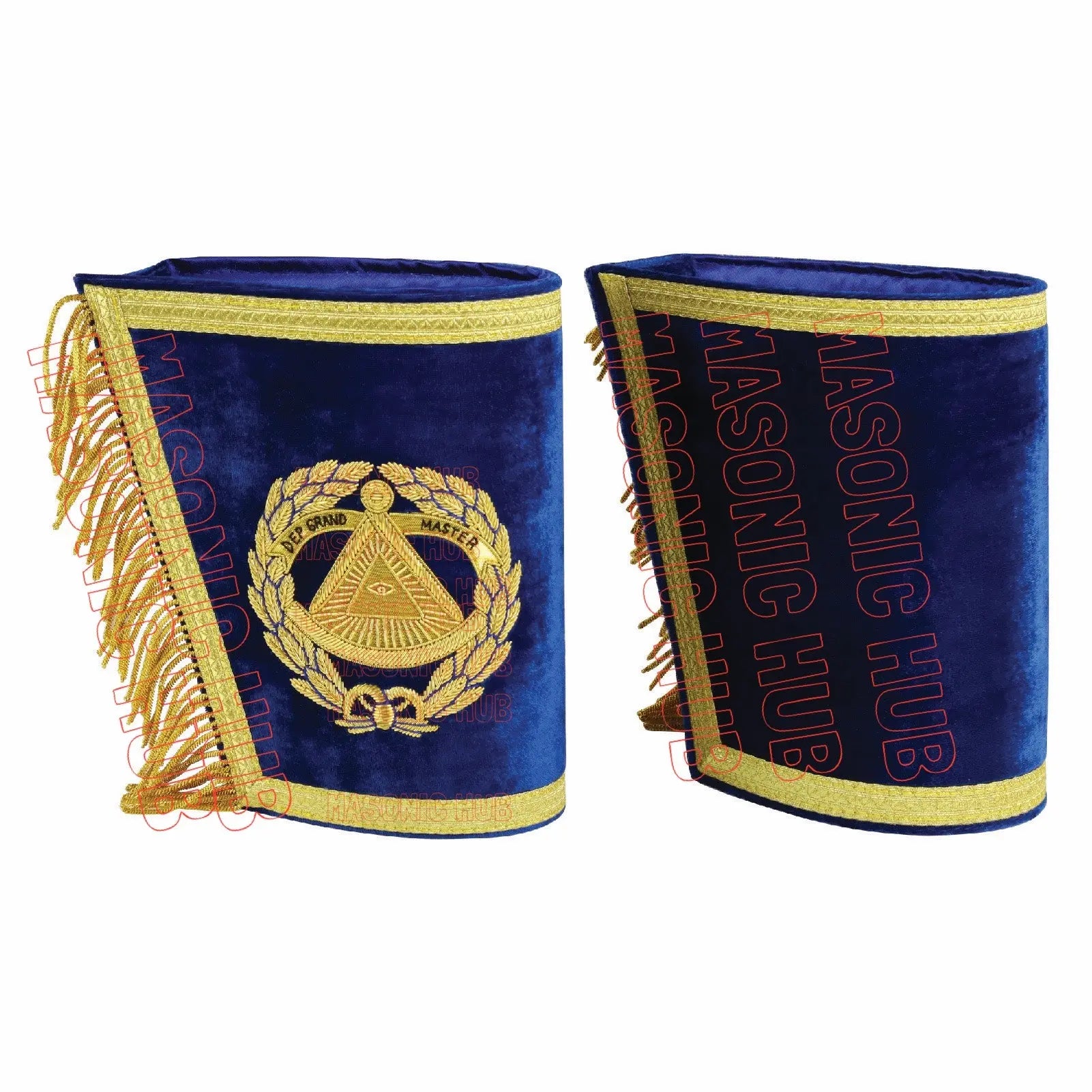 Masonic Regalia Deputy Grand Master Set – Lambskin Apron, Chain Collar & Cuff Masonic Hub