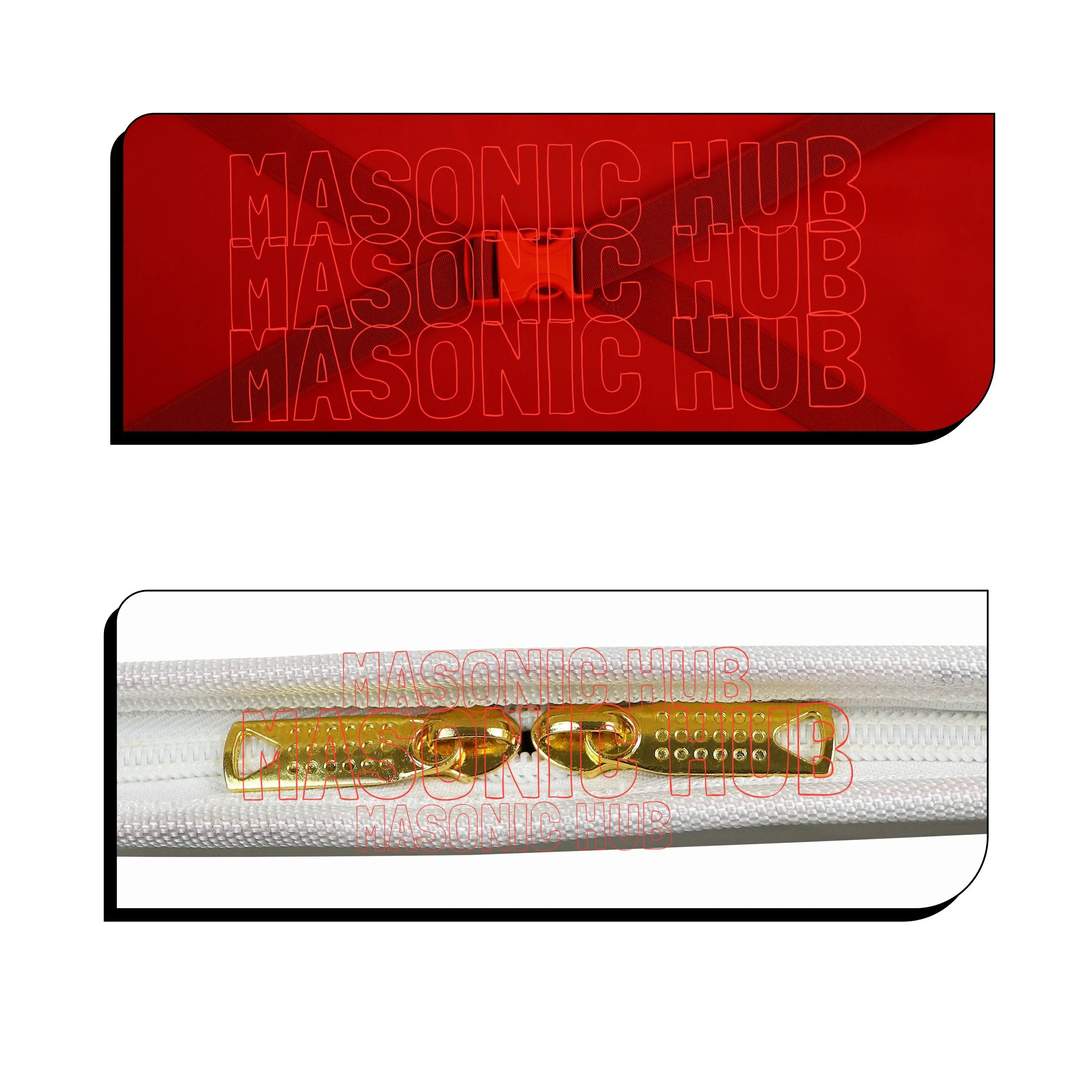 Masonic Order of Eastern Star (OES) Apron & Chain Collar Case – Hand Embroidered [White] Masonic Hub
