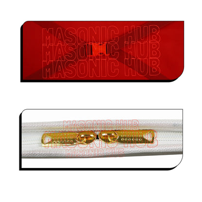 Masonic Order of Eastern Star (OES) Apron & Chain Collar Case – Hand Embroidered [White]