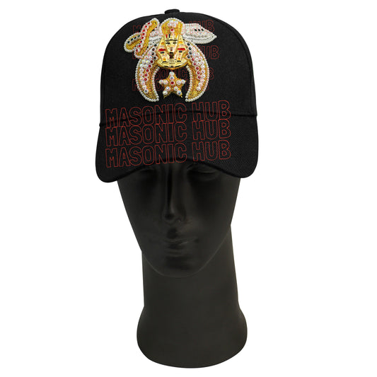 Masonic Shriner Black Cap – Handcrafted with Camel & Star Emblem