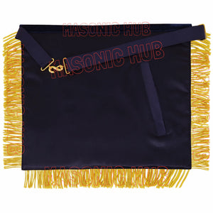 Handmade Masonic Past Master Apron – Genuine Lambskin with Compasses &amp; Quadrant Masonic Hub