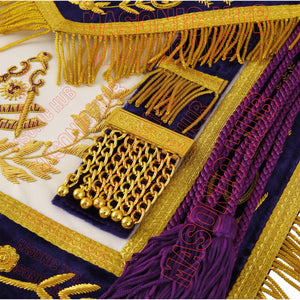 Masterfully Embroidered Masonic Grand Lodge Past Master Lambskin Apron Masonic Hub
