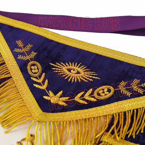 Masterfully Embroidered Masonic Grand Lodge Past Master Lambskin Apron Masonic Hub