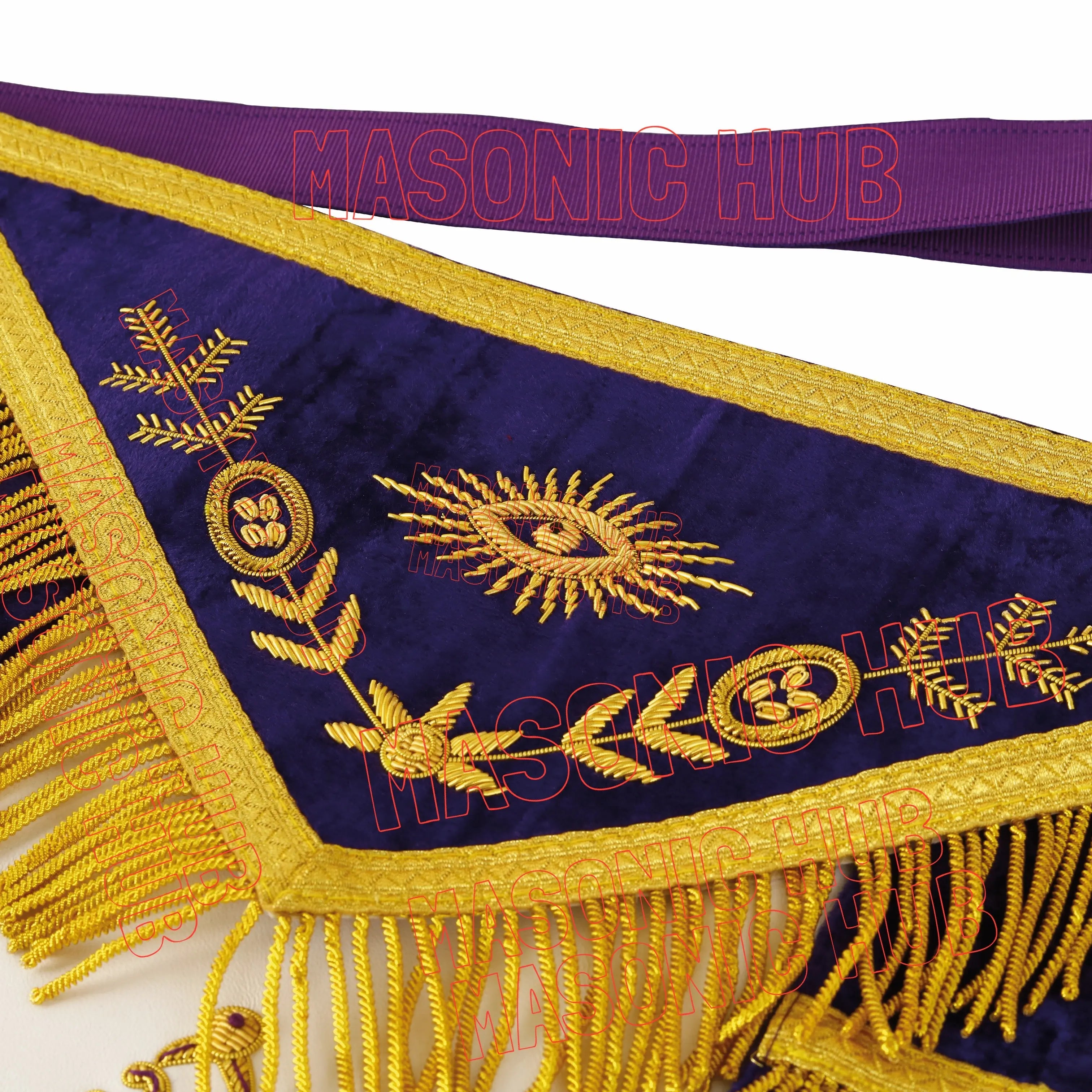 Masterfully Embroidered Masonic Grand Lodge Past Master Lambskin Apron Masonic Hub