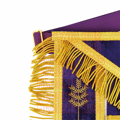 Masterfully Embroidered Masonic Grand Lodge Past Master Lambskin Apron