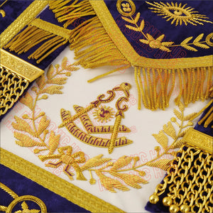 Masterfully Embroidered Masonic Grand Lodge Past Master Lambskin Apron Masonic Hub