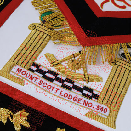 MASONIC REGALIA – EXQUISITE CUSTOM PAST MASTER 100% LAMBSKIN APRON