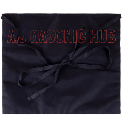 Masonic White 100% Cotton Duck Funeral Apron with Ribbon for Freemasonry