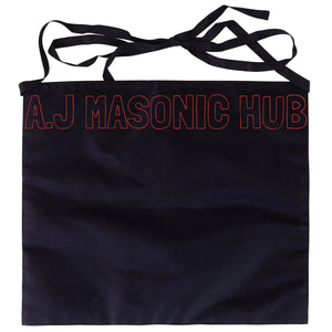 Masonic White 100% Cotton Duck Funeral Apron with Ribbon for Freemasonry Masonic Hub