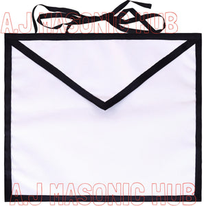 Masonic White 100% Cotton Duck Funeral Apron with Ribbon for Freemasonry Masonic Hub