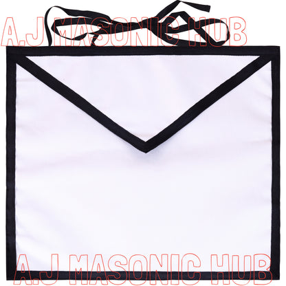 Masonic White 100% Cotton Duck Funeral Apron with Ribbon for Freemasonry