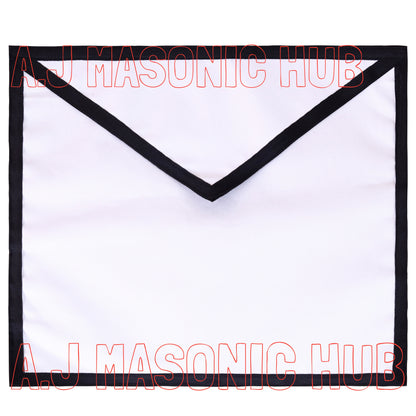 Masonic White 100% Cotton Duck Funeral Apron with Ribbon for Freemasonry