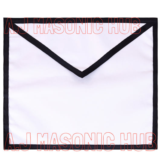 Masonic White 100% Cotton Duck Funeral Apron with Ribbon for Freemasonry