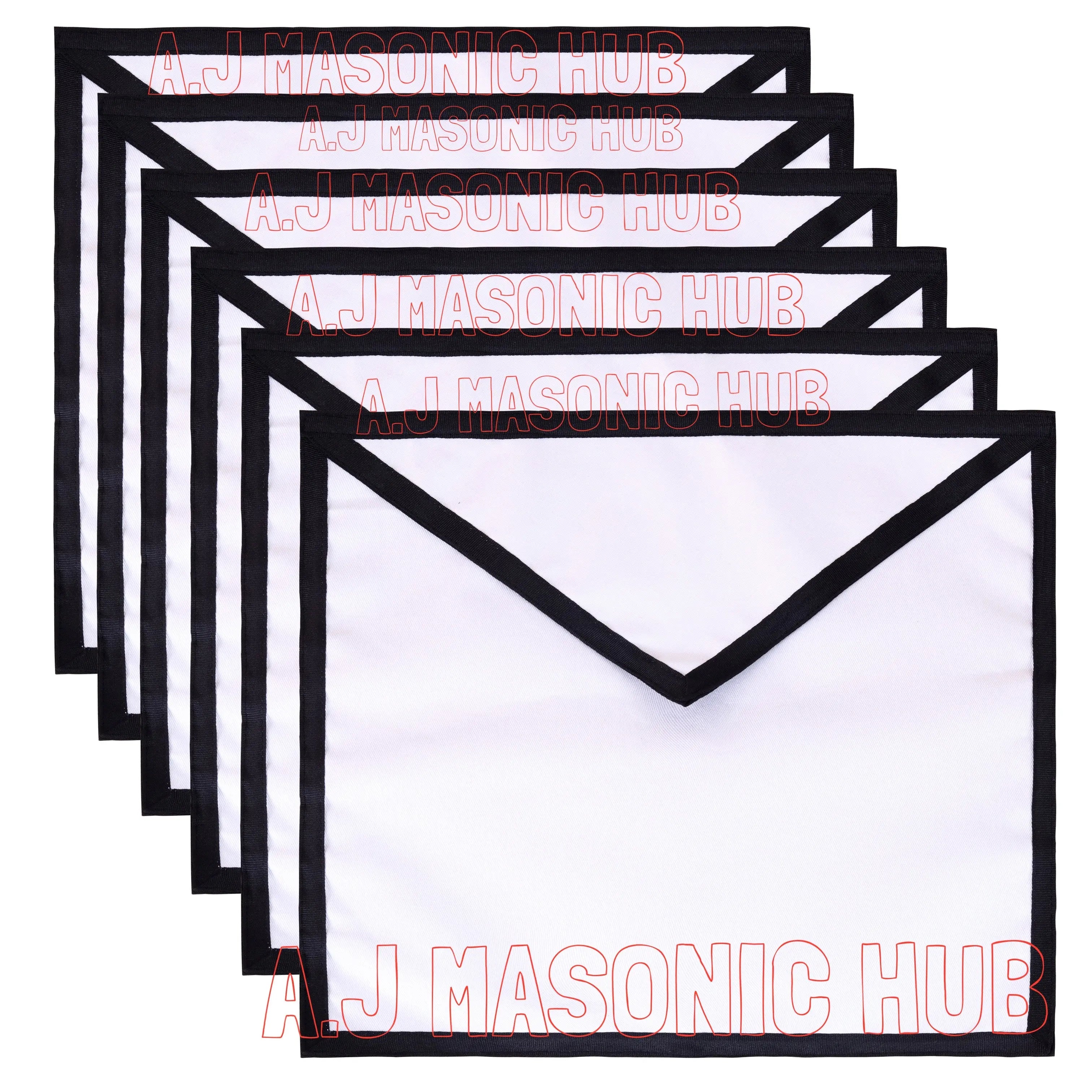 Masonic White 100% Cotton Duck Funeral Apron with Ribbon for Freemasonry Masonic Hub