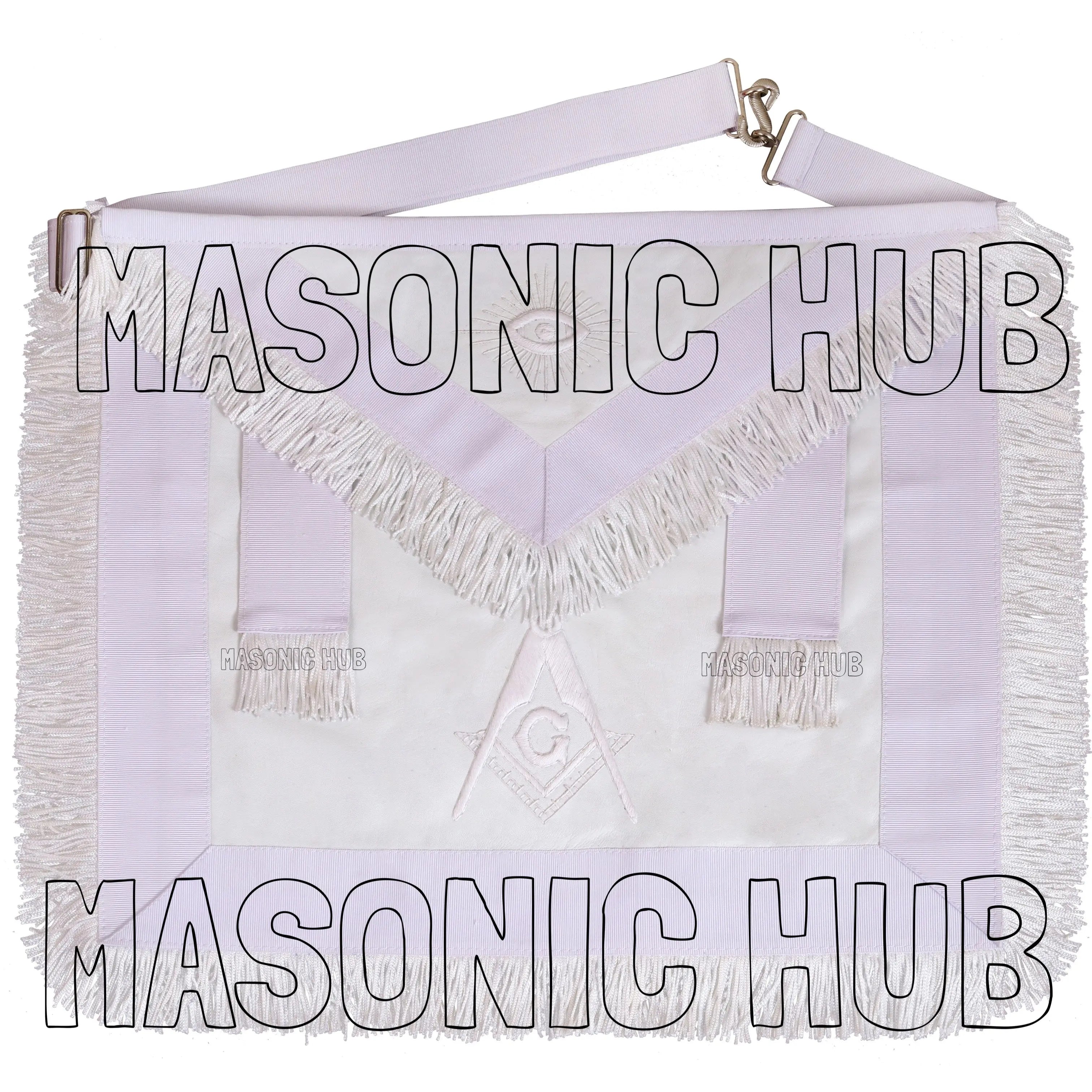 Masonic Master Mason Apron – 100% Lambskin with Hand Embroidery &amp; Fringe Masonic Hub
