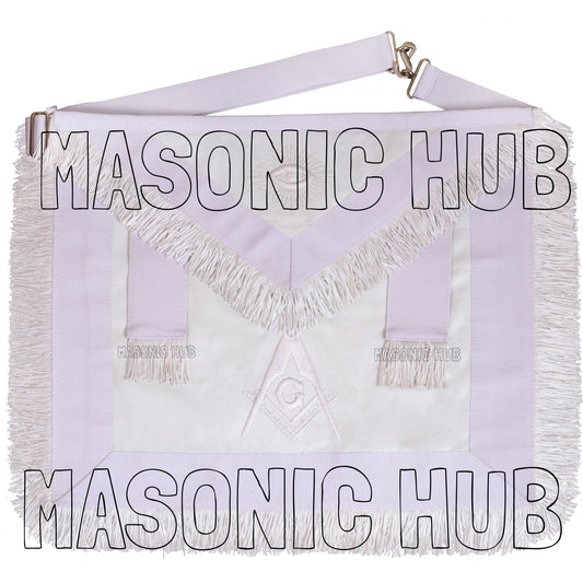 Masonic Master Mason Apron – 100% Lambskin with Hand Embroidery &amp; Fringe