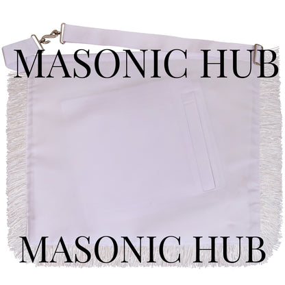 Masonic Master Mason Apron – 100% Lambskin with Hand Embroidery &amp; Fringe