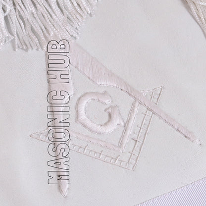 Masonic Master Mason Apron – 100% Lambskin with Hand Embroidery &amp; Fringe