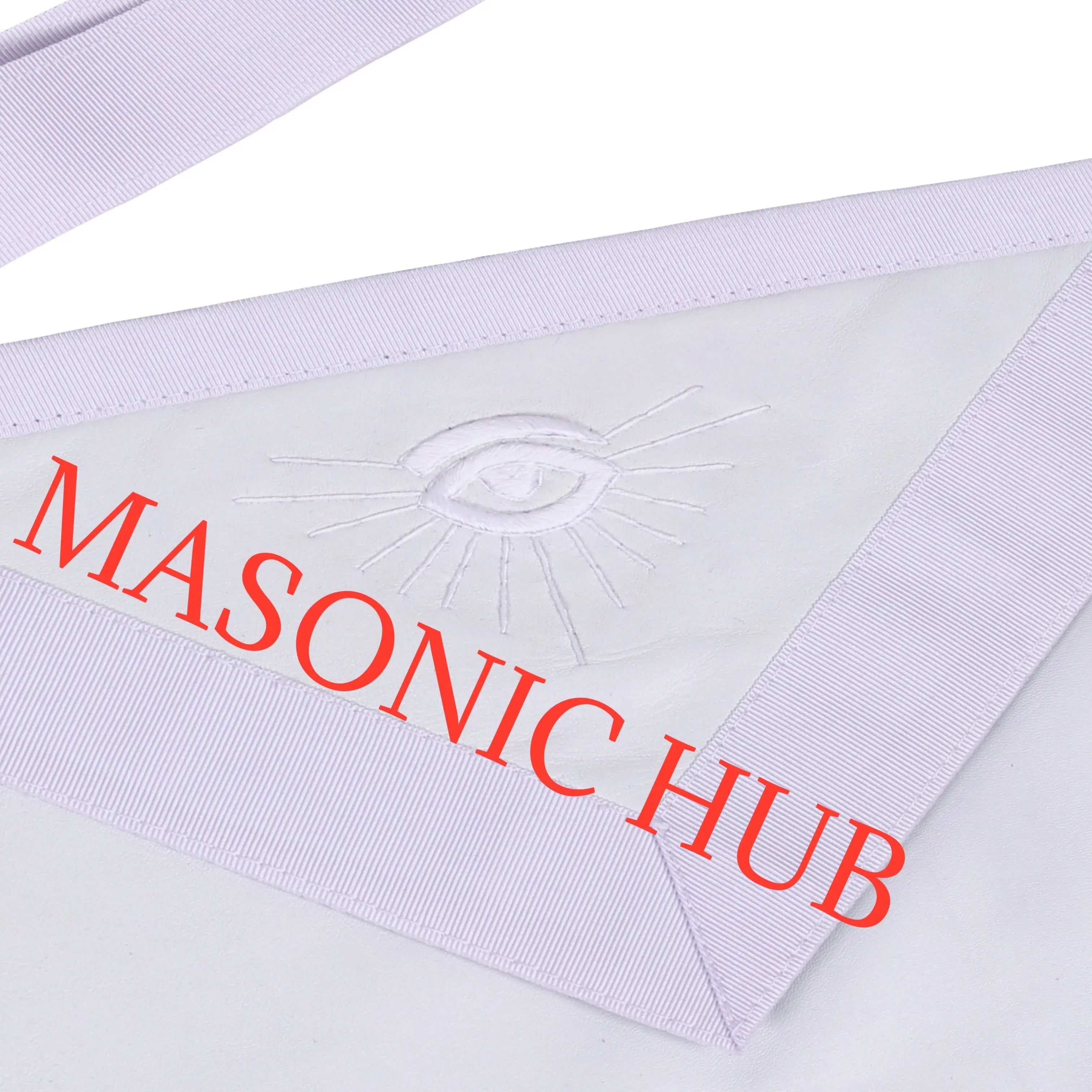 MASONIC ALL WHITE HAND EMBROIDERED MASTER MASON 100% LAMBSKIN APRON Masonic Hub