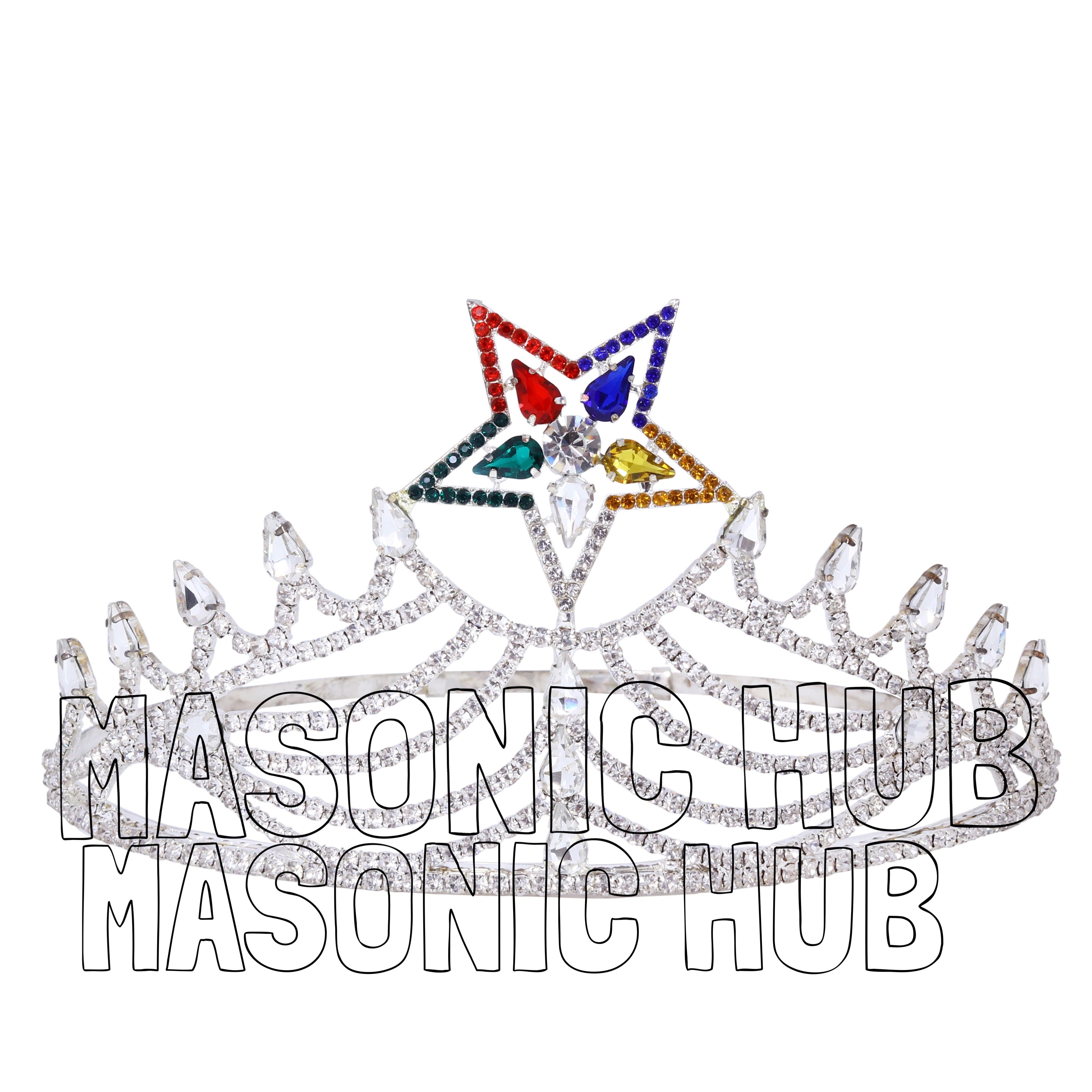 Freemasonic O.E.S Worthy Matron Silver-Tone Hand-Polished Crown
