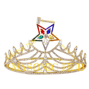 Masonic O.E.S Grand Matron Adjustable Crown – Gold Tone with Rhinestones Masonic Hub