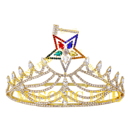 Masonic O.E.S Grand Matron Adjustable Crown – Gold Tone with Rhinestones