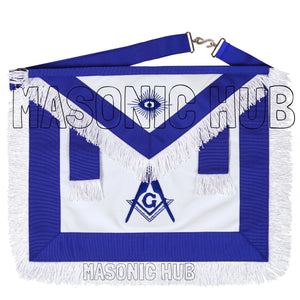 Masonic Master Mason Apron – 100% Lambskin with White Fringe (Handcrafted) Masonic Hub