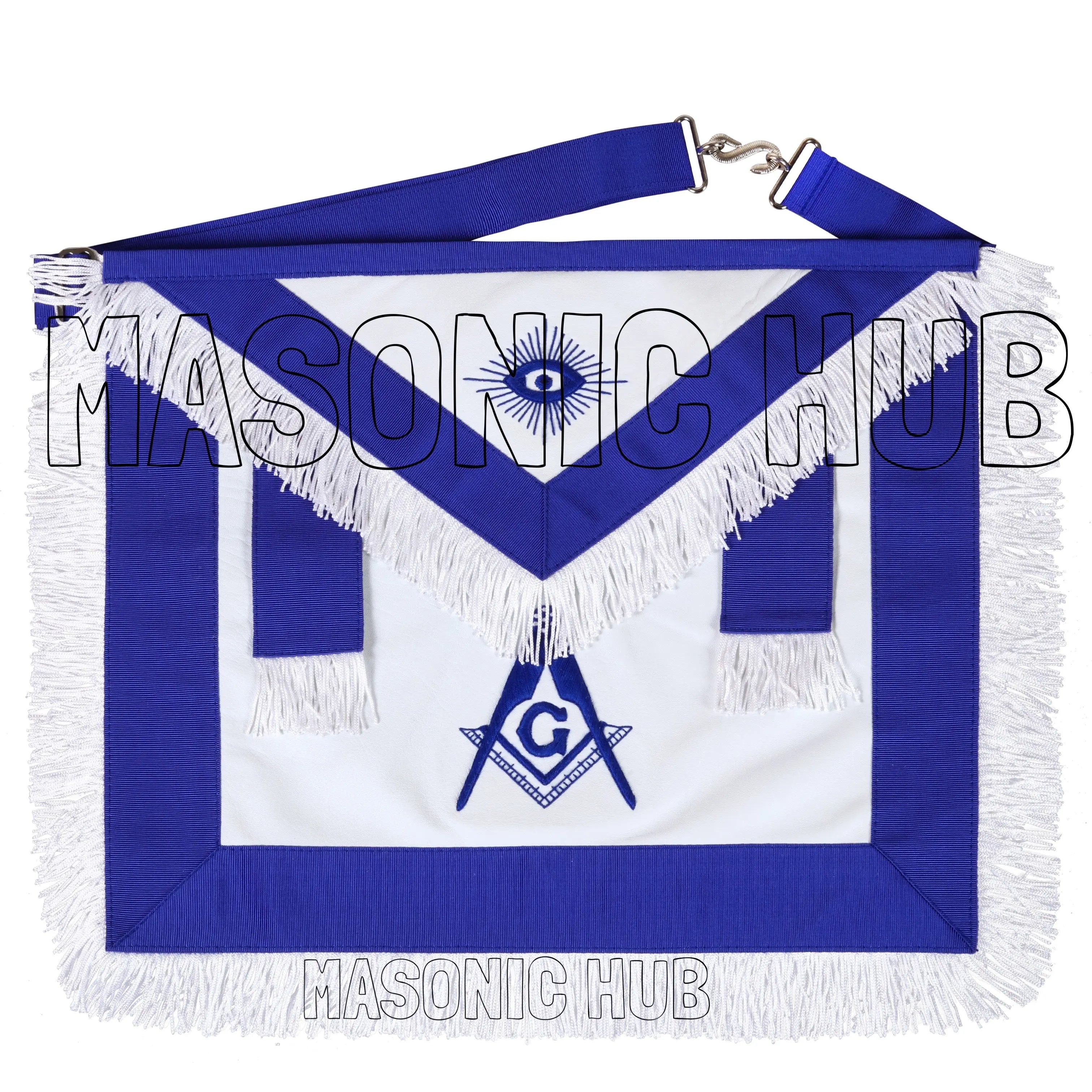 Masonic Master Mason Apron – 100% Lambskin with White Fringe (Handcrafted) Masonic Hub