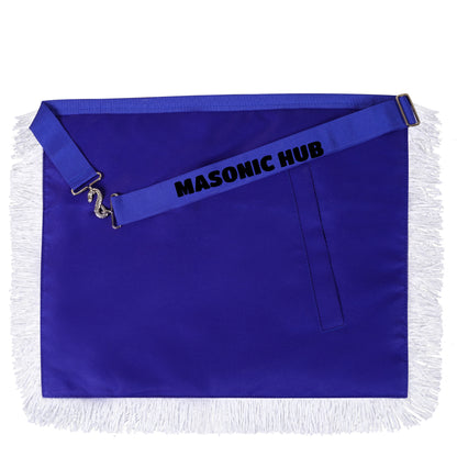 Masonic Master Mason Apron – 100% Lambskin with White Fringe (Handcrafted)