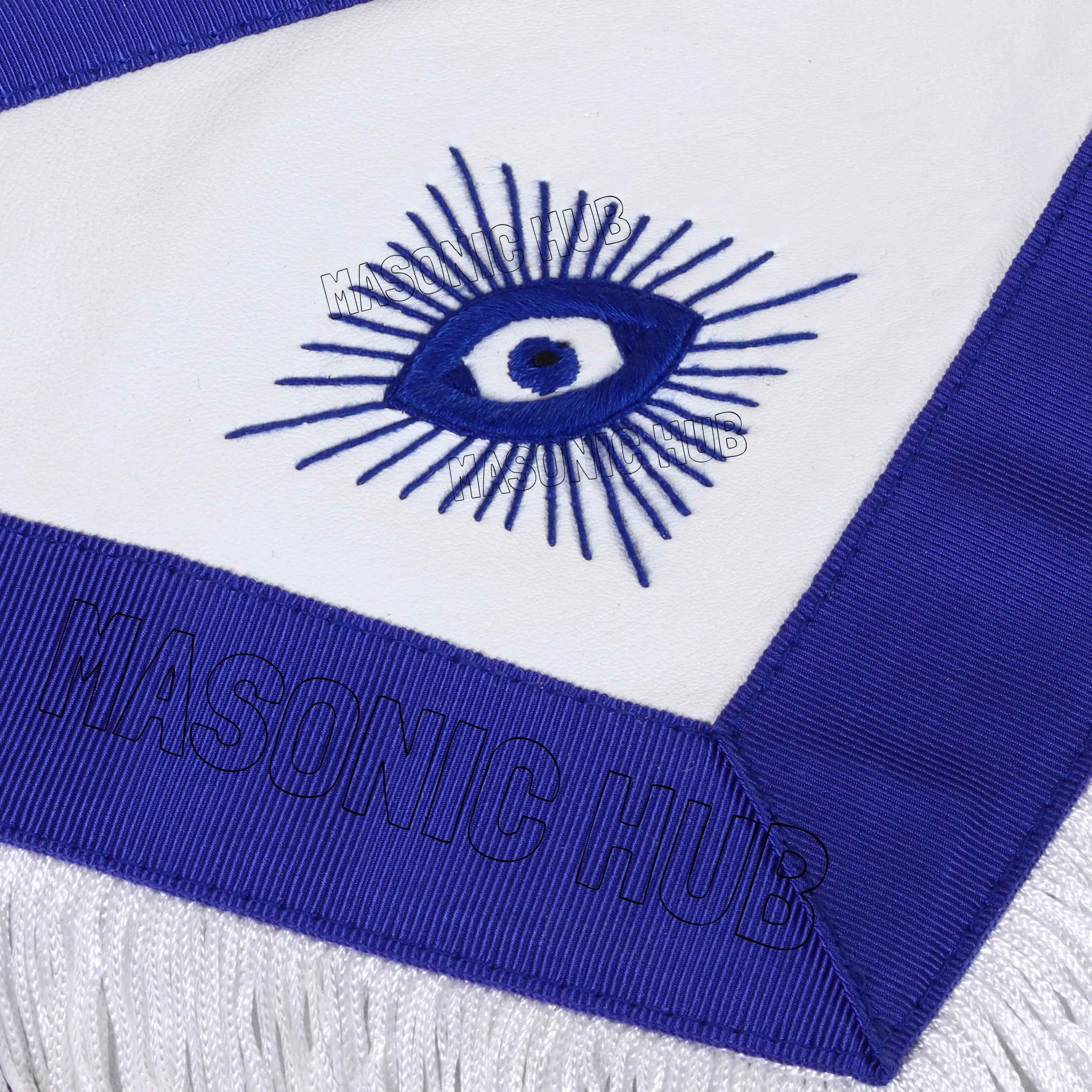 Masonic Master Mason Apron – 100% Lambskin with White Fringe (Handcrafted) Masonic Hub