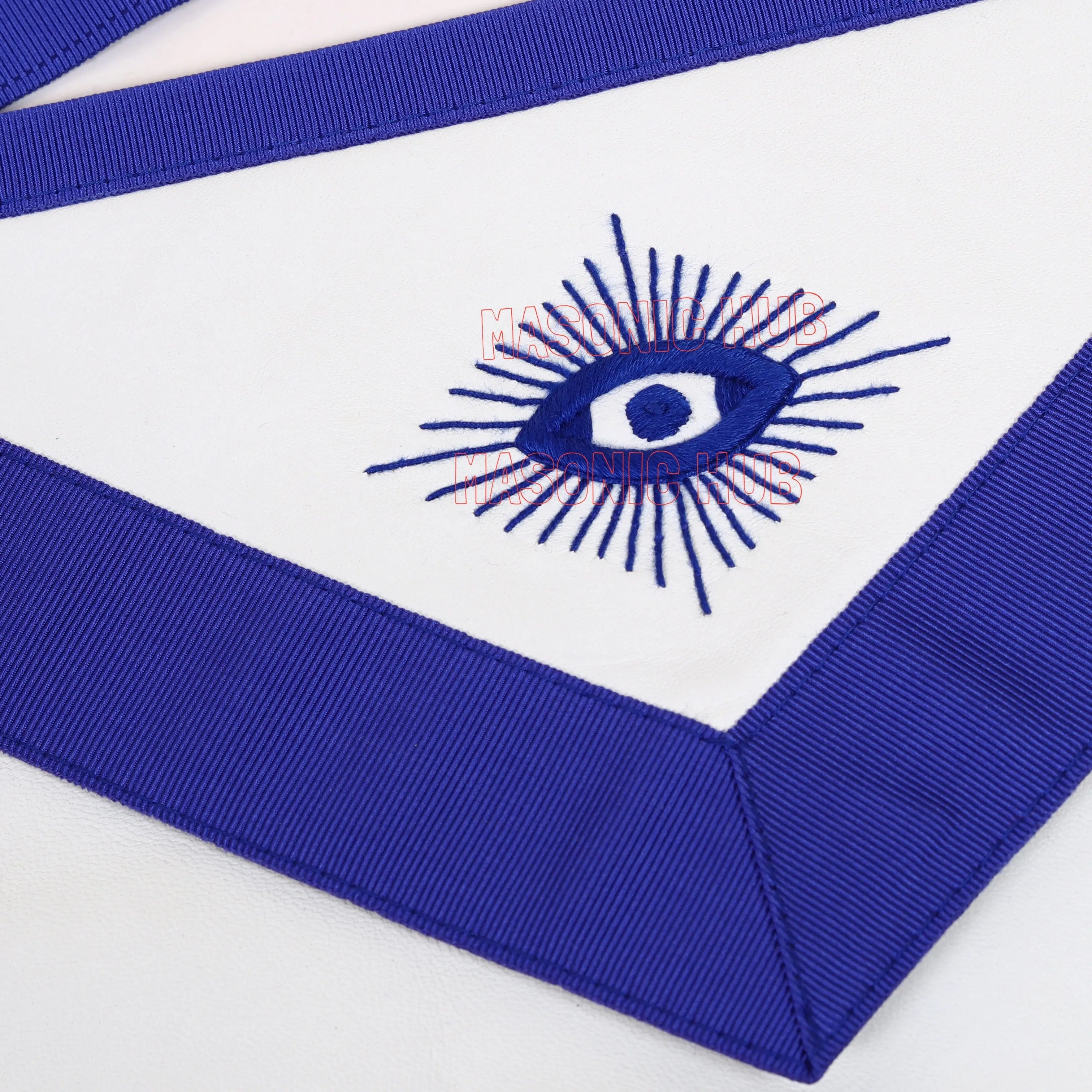 Masonic Blue Lodge Master Mason 100% Lambskin Apron &amp; Working Tools Chain Collar – Includes Free Bullion Badge Masonic Hub