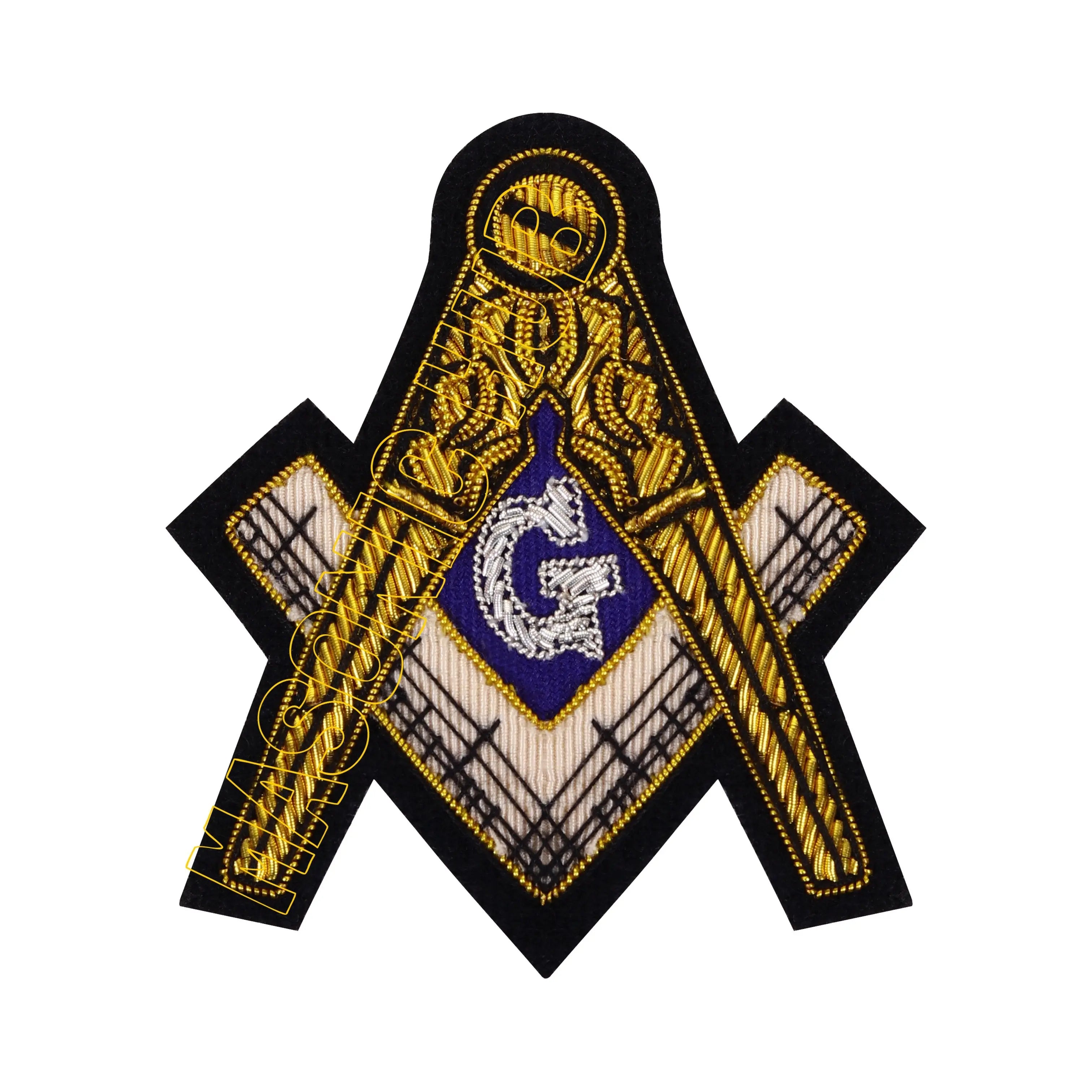 Masonic Blue Lodge Master Mason 100% Lambskin Apron &amp; Working Tools Chain Collar – Includes Free Bullion Badge Masonic Hub