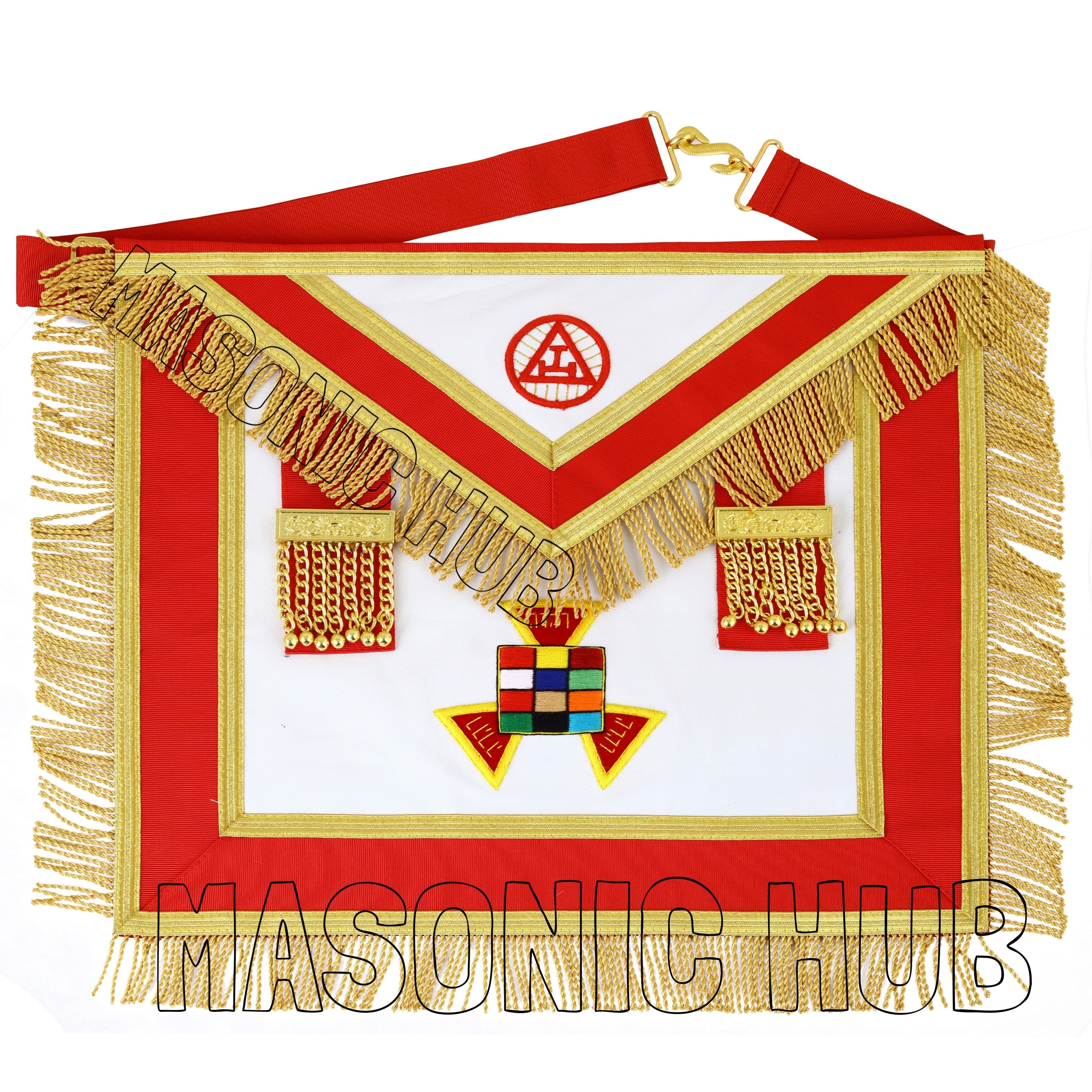 Handcrafted 100% Lambskin Royal Arch Past High Priest PHP Apron for Freemasonry Masonic Hub
