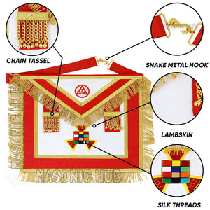 Handcrafted 100% Lambskin Royal Arch Past High Priest PHP Apron for Freemasonry Masonic Hub
