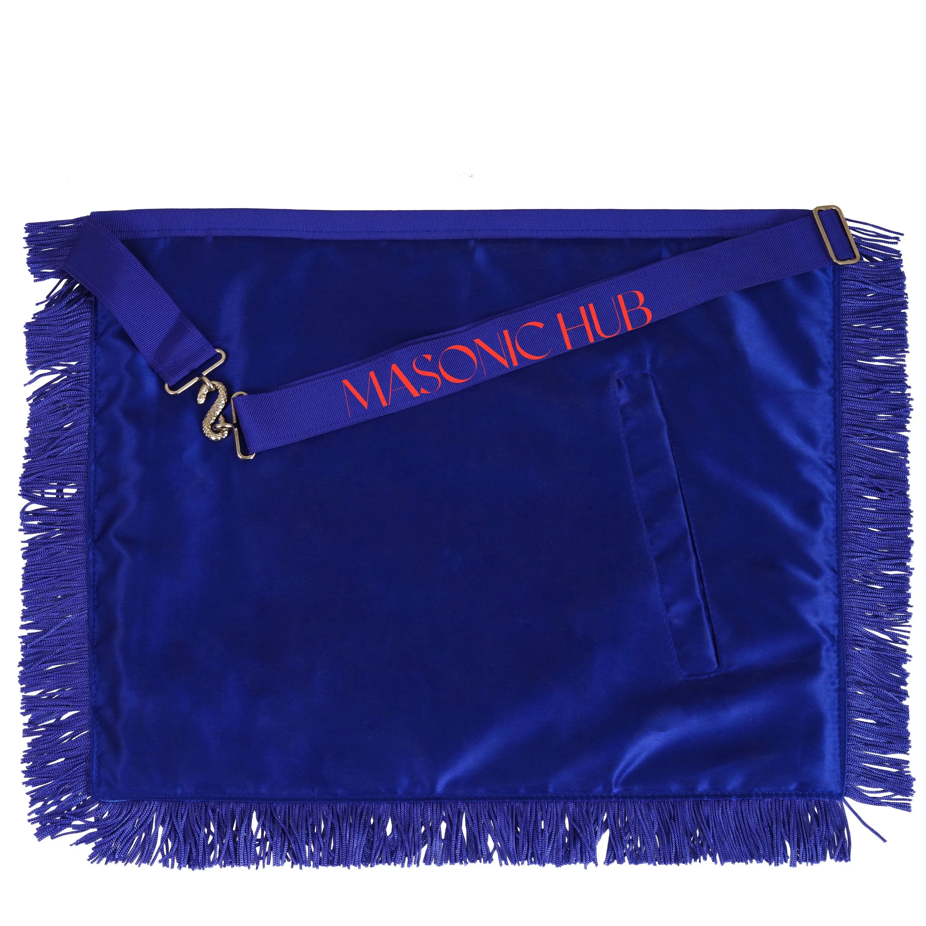 Masonic Past Master Apron – 100% Lambskin, Blue with Fringe (Handmade) Masonic Hub
