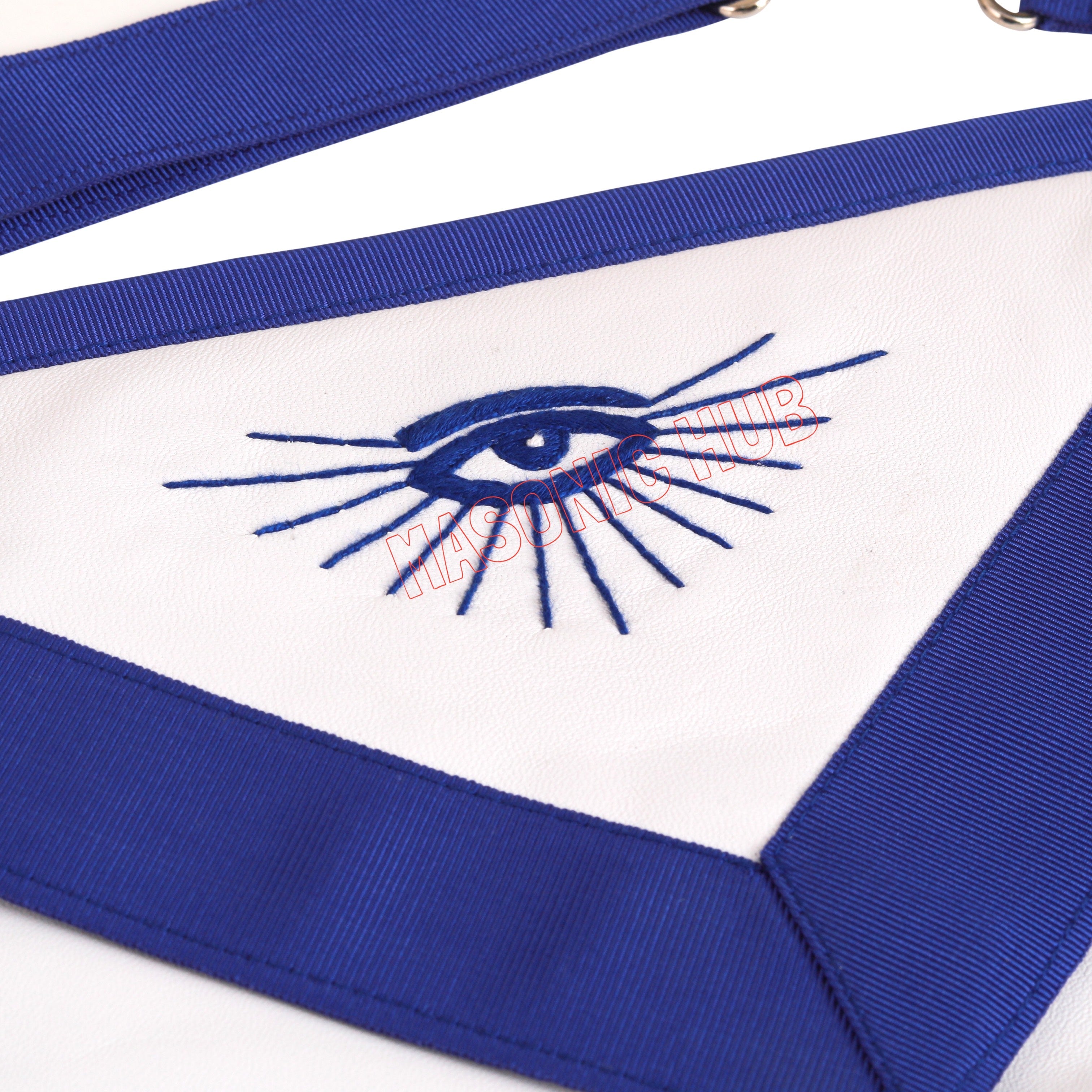 Handcrafted 100% Lambskin Masonic Blue Past Master Apron for Freemasonry Masonic Hub