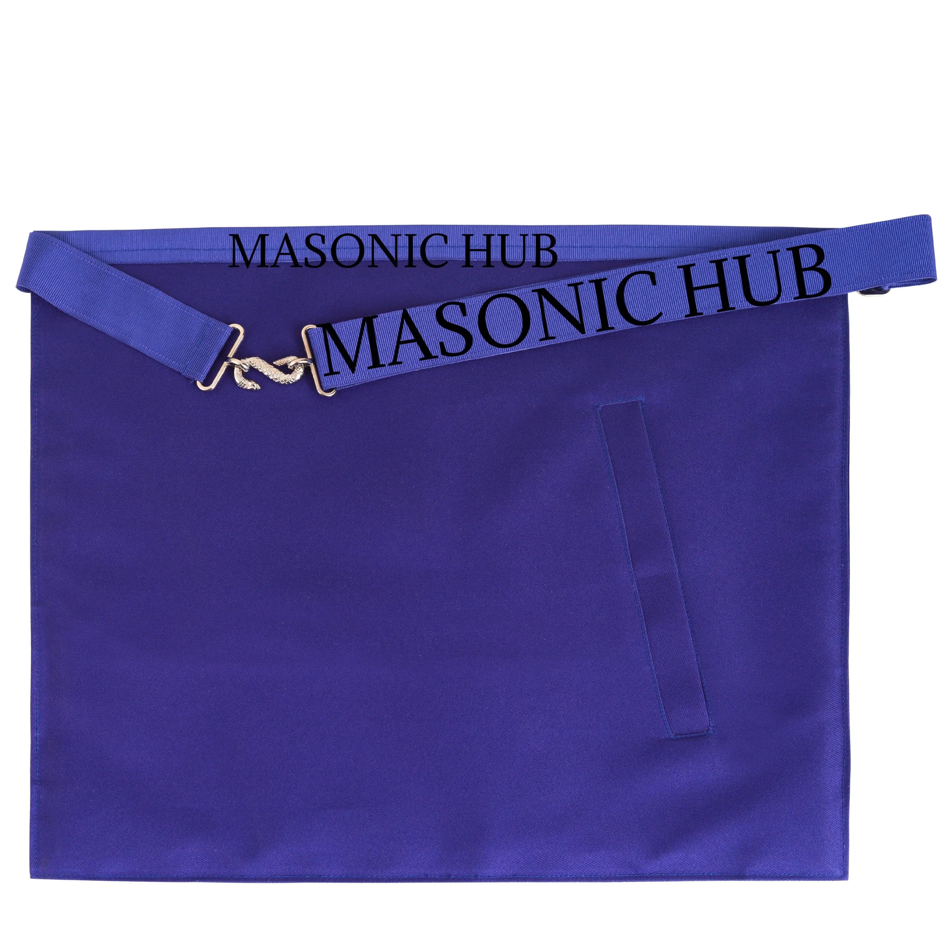 Handcrafted 100% Lambskin Masonic Blue Past Master Apron for Freemasonry Masonic Hub