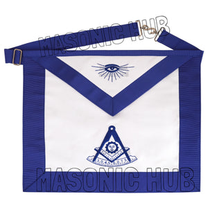 Handcrafted 100% Lambskin Masonic Blue Past Master Apron for Freemasonry Masonic Hub
