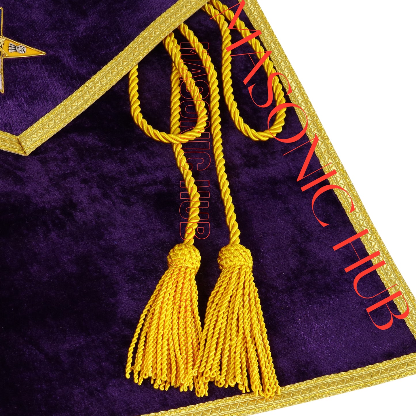 Handcrafted Purple Velvet OES Worthy Patron Masonic Apron with Lambskin Gloves