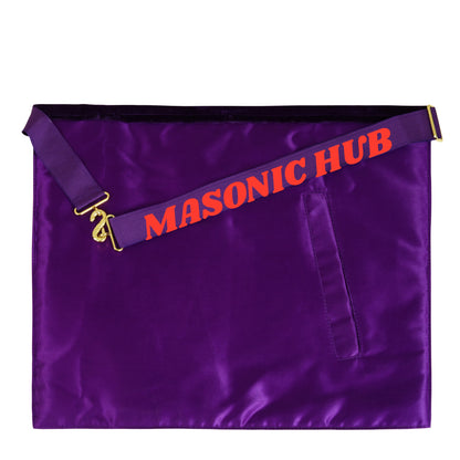 Handcrafted Purple Velvet OES Worthy Patron Masonic Apron &amp; Collar Set